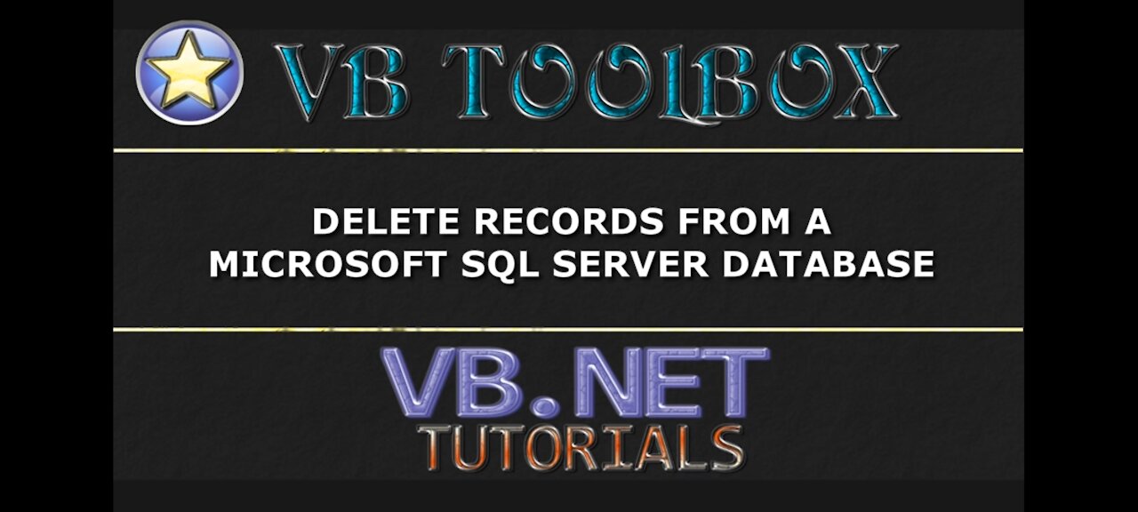 VB.NET - DELETE Records From A SQL Server Database