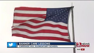 Elementary school janitor helps students learn respect for American flag