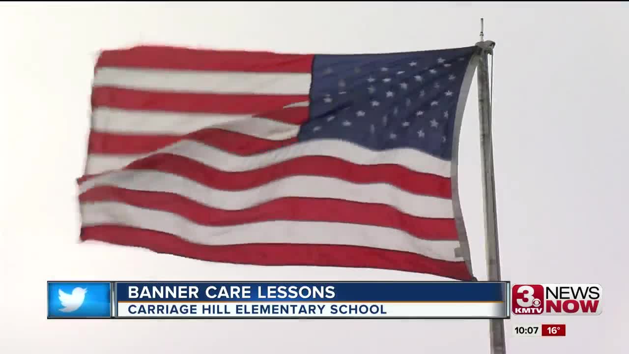 Elementary school janitor helps students learn respect for American flag