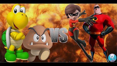 MUGEN - Request - Koopa Troopa & Goomba VS Elastigirl & Mr. Incredible - See Description