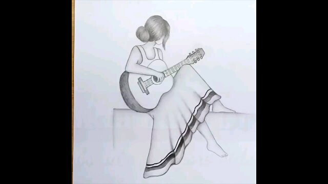 A beautiful girl drawing