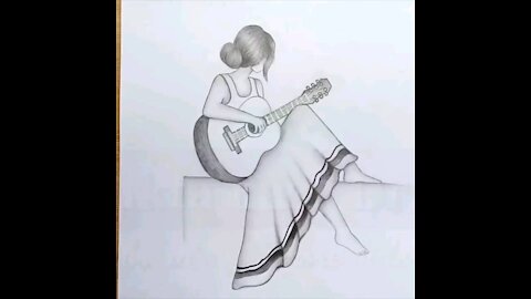A beautiful girl drawing