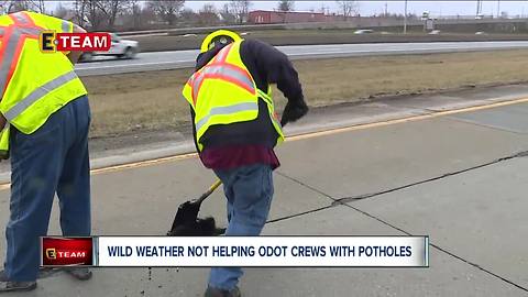 Painful potholes popping up, ODOT "around the clock" crews trying to keep up for your commute