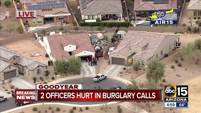 Two Goodyear officers hurt responding to burglaries