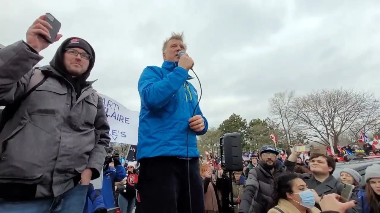 Maxime Bernier au convoi pour la liberté à Montréal