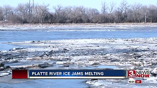 Warm weather melting Platte River ice jam