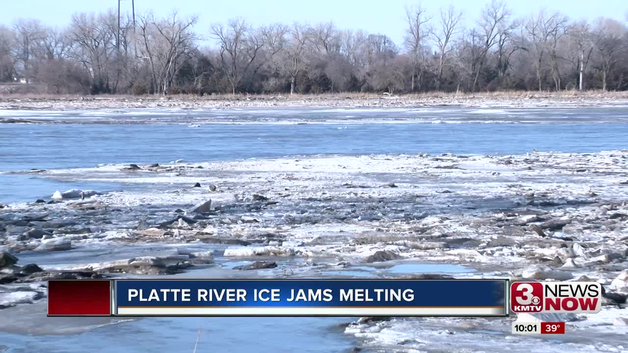 Warm weather melting Platte River ice jam