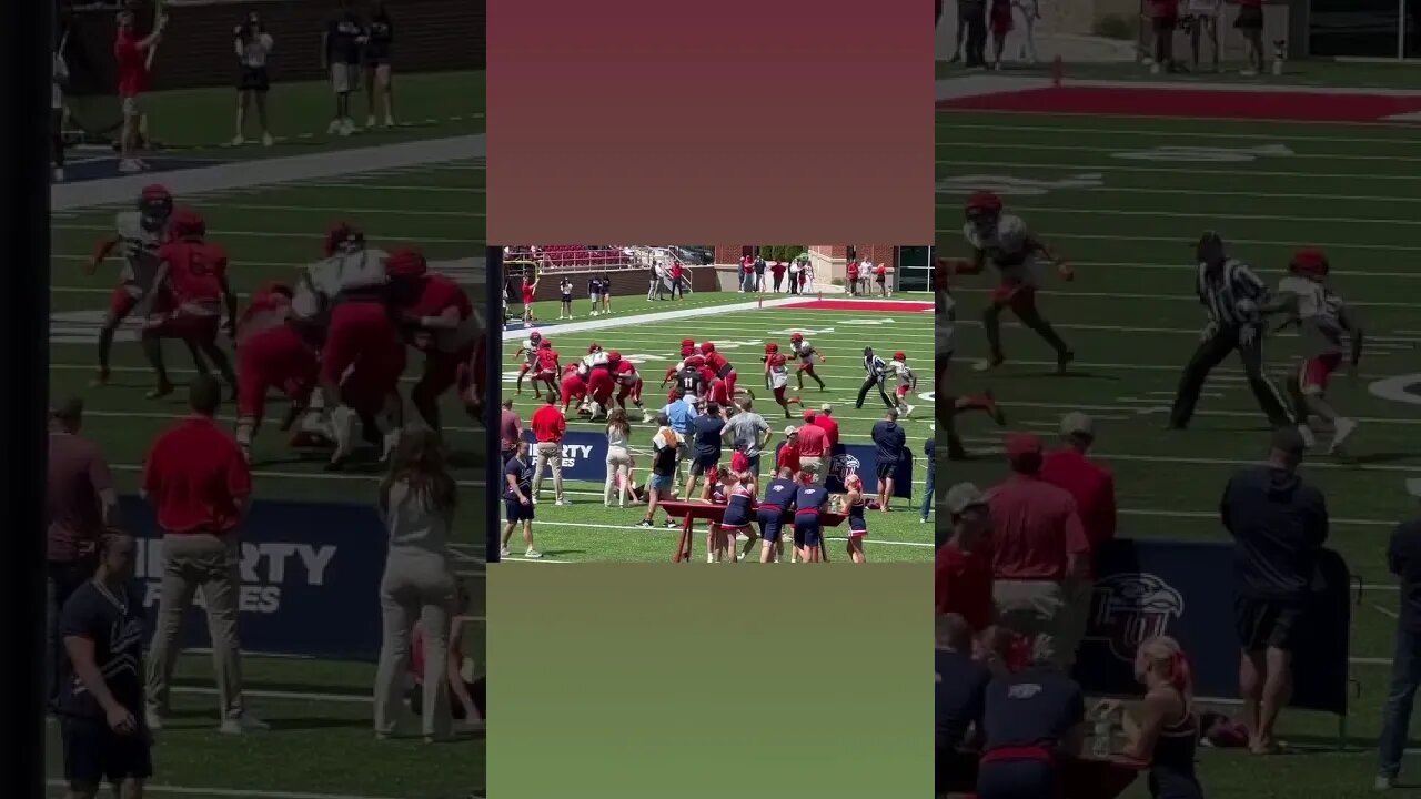 LIBERTY FLAMES FOOTBALL SPRING GAME🔥❗️ #americanfootball #libertyfootball #youtubeshorts #defense