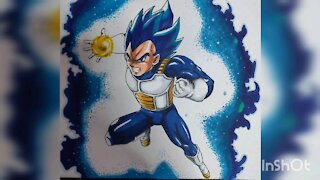 Drawing Vegeta SSGSS Evolution Form
