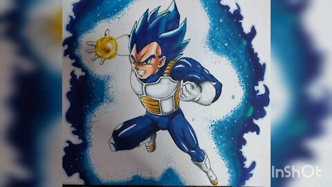 Drawing Vegeta SSGSS Evolution Form