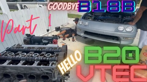 Swapping B18B out of Integra for B20VTEC Head Gasket Replacement on B20VTEC with ARP STUDS PART 1
