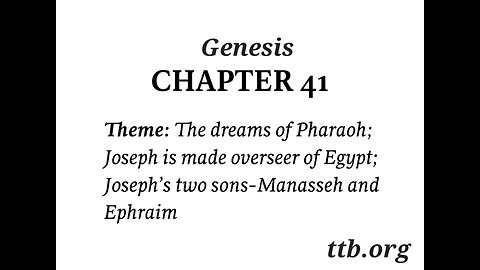 Genesis Chapter 41 (Bible Study)