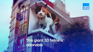 This giant 3D feline is adorable