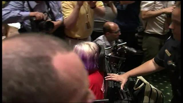 Disabled protester removed from Graham-Cassidy heath care meeting