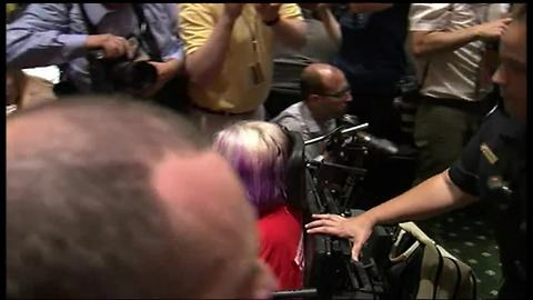 Disabled protester removed from Graham-Cassidy heath care meeting