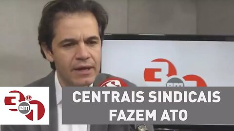 Centrais sindicais fazem ato esvaziado contra a reforma trabalhista, que entra em vigor amanhã