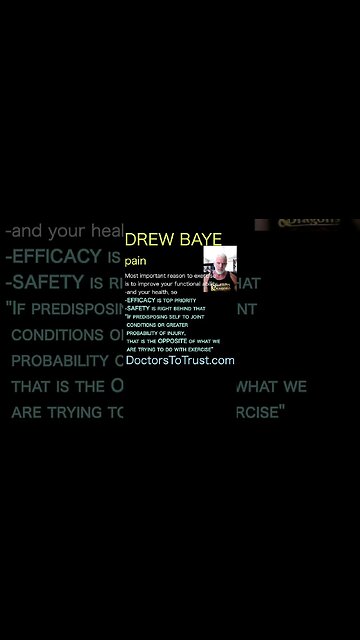Drew Baye. Reason to exercise is to improve your functional ability; EFFICACY is top priority-SAFETY