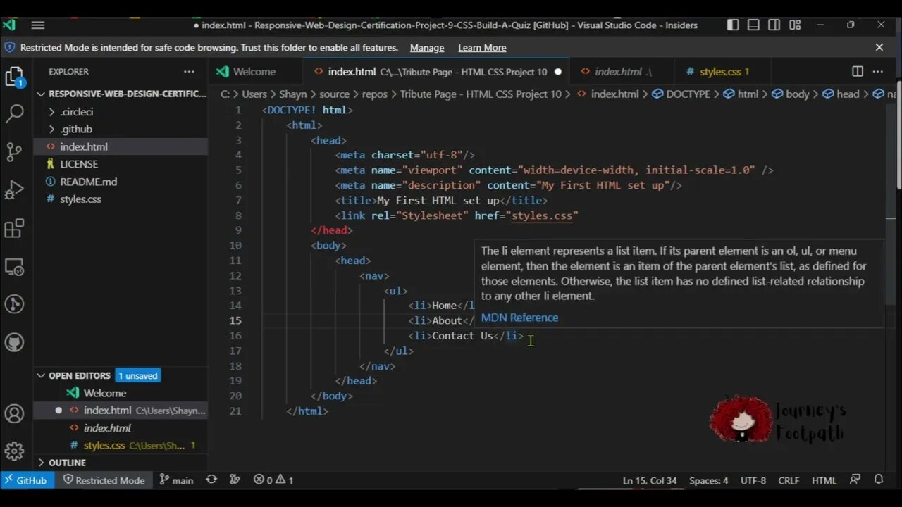 Generic index.html set up