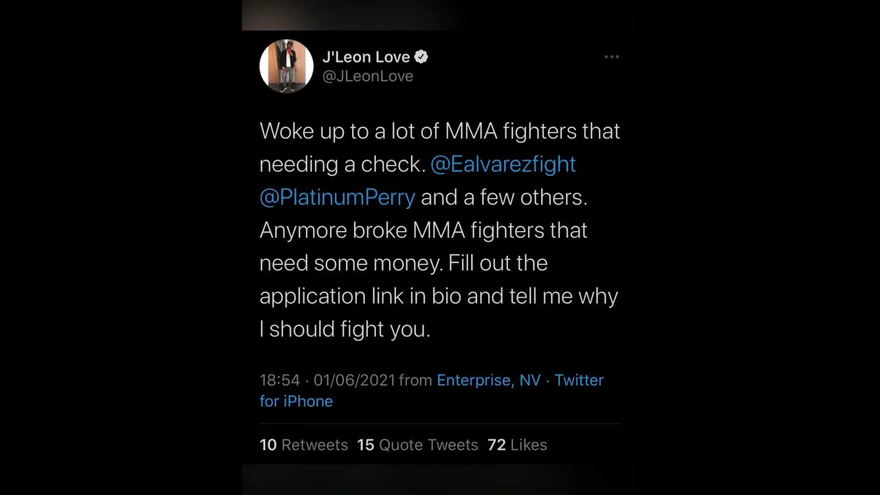 J’Leon Love gets ratio’d on Twitter turns down fights with Eddie Alvarez and Ray Robinson