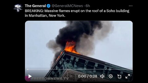 🔥🎸🎵 #BREAKING Massive #FIRE #erupt on the #roof of a #Soho #building #Manhattan NEW York 🎸🎵🔥