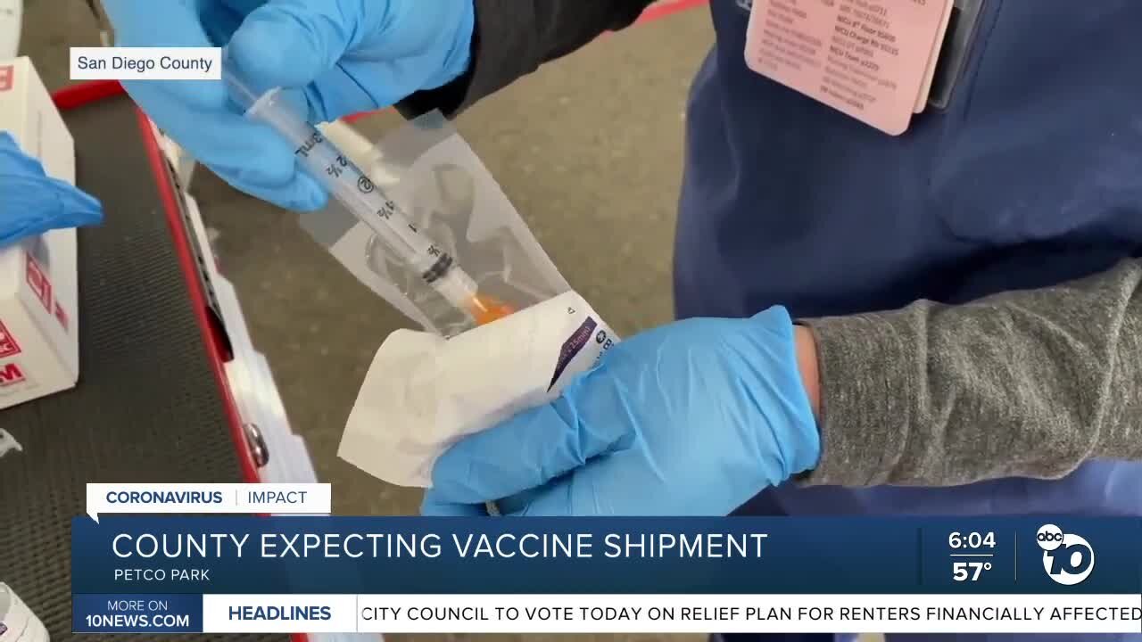 San Diego County expecting COVID-19 vaccine shipment