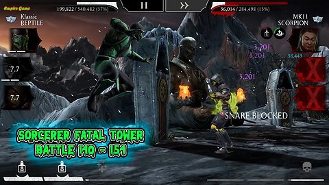 MK Mobile: Sorcerer's Fatal Tower Battle 140 - 154 / Battles On Auto