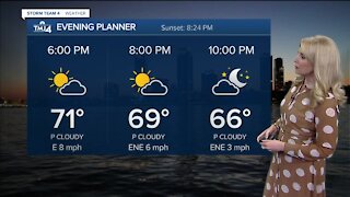 Upper 60's with chances of sprinkles tonight