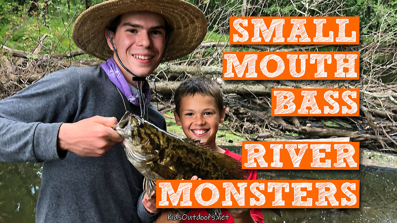 S2:E26 Smallmouth Bass River Monsters | Kids Outdoors