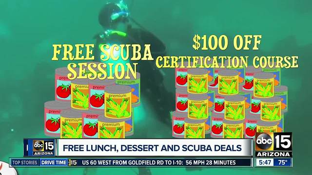 Lunch, dessert and scuba deals