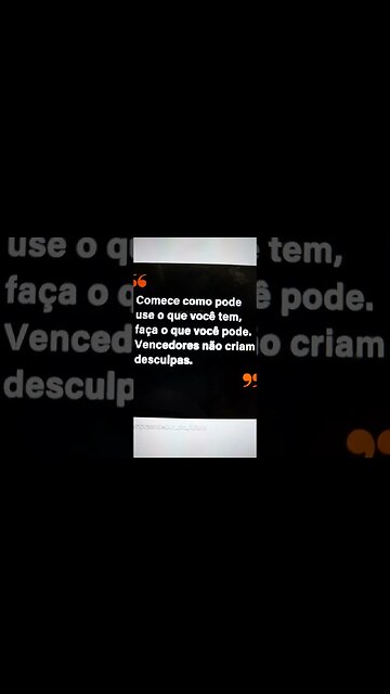 Vencedores não criam desculpas