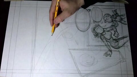 Art time lapse: Pencil art for page 125 with gamer music