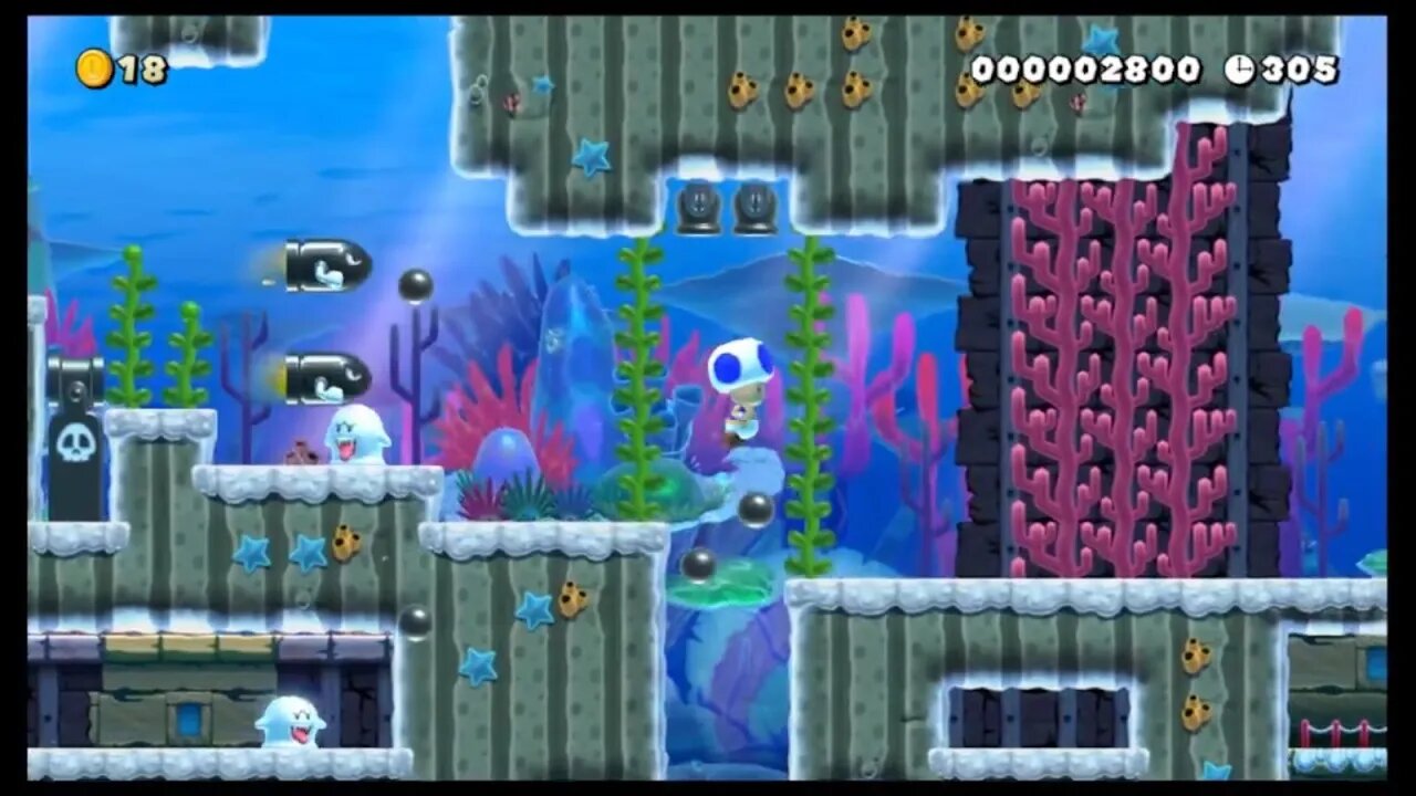 Mario Maker 2 NSMB Underwater Levels