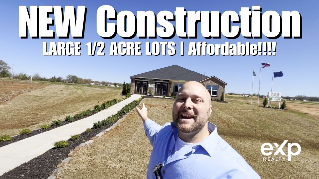 Oklahoma City's MOST Affordable NEW HOME Neighborhood in Shawnee OK - with LARGE 1/2 Acre LOTS