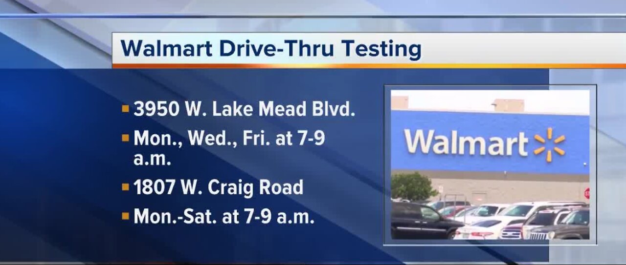 Walmart drive-thru COVID-19 testing in Las Vegas