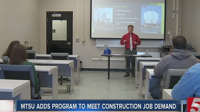 MTSU Adds Program To Address Construction Job Demand