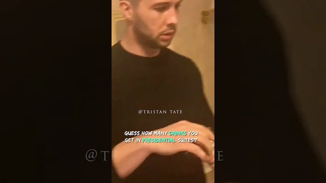 Tristan Tate Guess How Many Drinks You Get In Presidential Suites? #Shorts