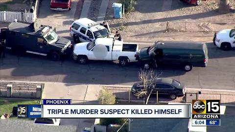 Triple murder suspect in Phoenix shot himself