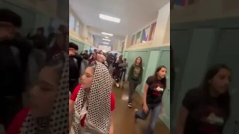 Hallways of Balboa High School in San Francisco marched through the