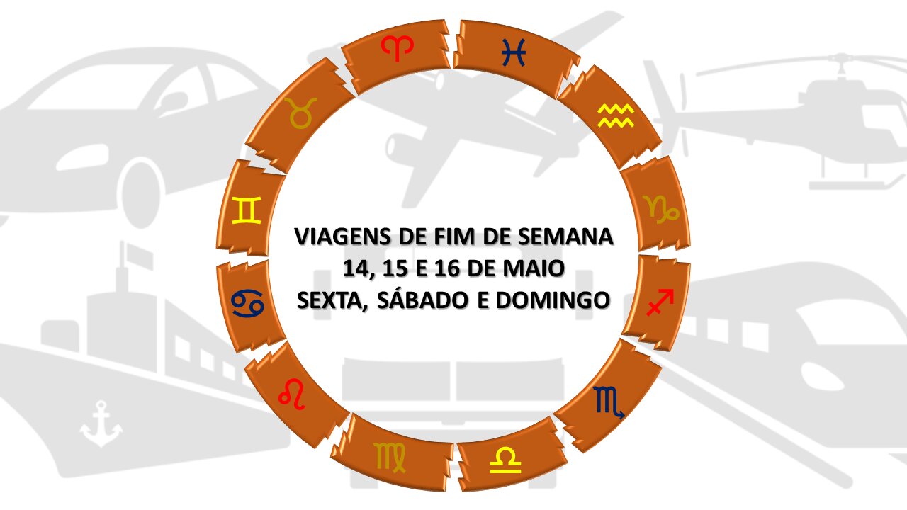 Astrologia - Dicas de viagem - dias 14, 15 e 16 de maio