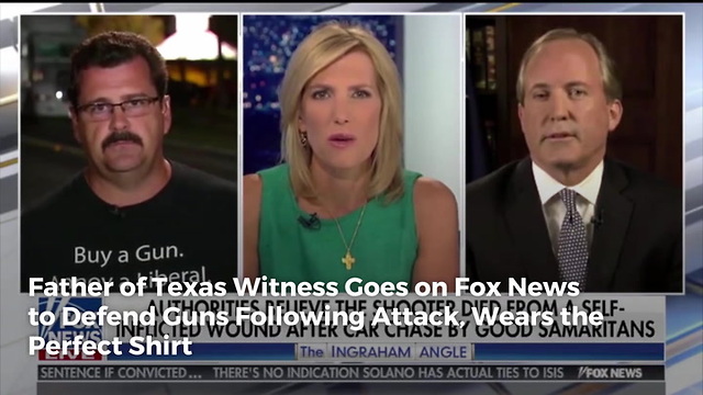 Father of Texas Witness Goes on Fox News to Defend Guns Following Attack, Wears the Perfect Shirt
