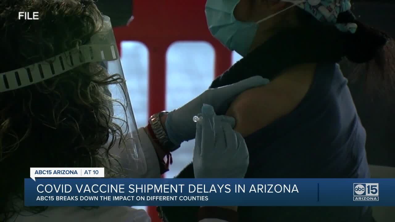 COVID vaccine shipment delays in Arizona