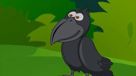 English cartoon story fun with kids and clever crow