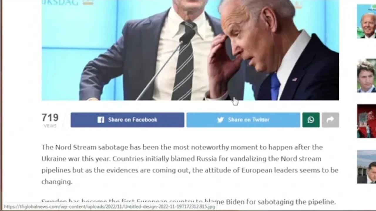 Sweden lays Nord Stream sabatoge at Biden's feet