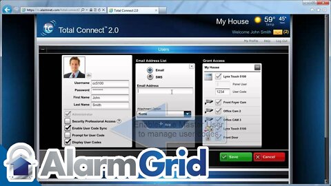 Total Connect 2.0: Editing an User Profile