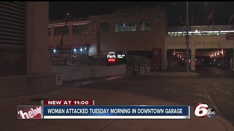 Man with a large knife attacks, robs woman at downtown parking garage