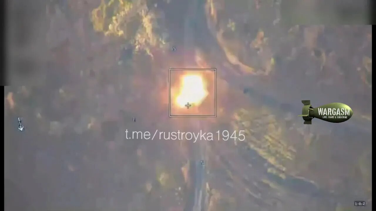 Armored vehcile hit with Russian Lancet kamikaze drone
