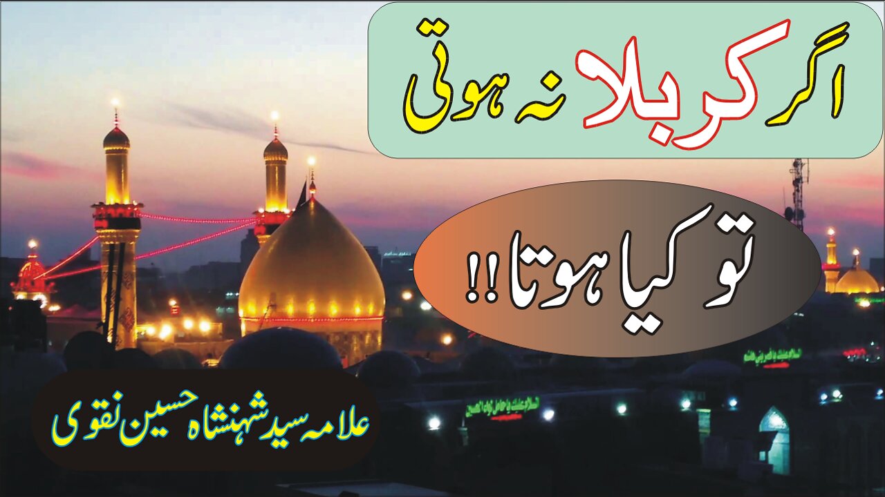 Agar Karbala Na Hoti To Kya Hota! | Allama Syed Shahenshah Hussain Naqvi