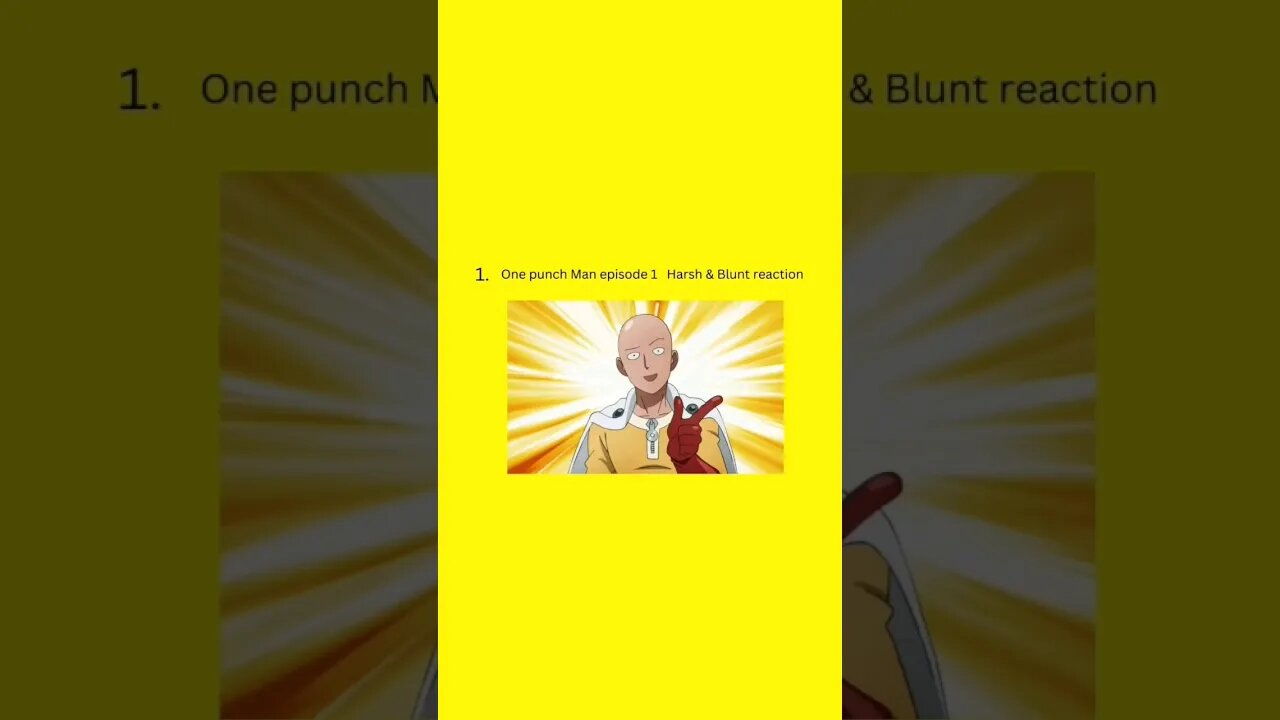 ONE PUNCH MAN - SEASON 1 Episode 1 - MY Harsh & Blunt TEXT reaction short