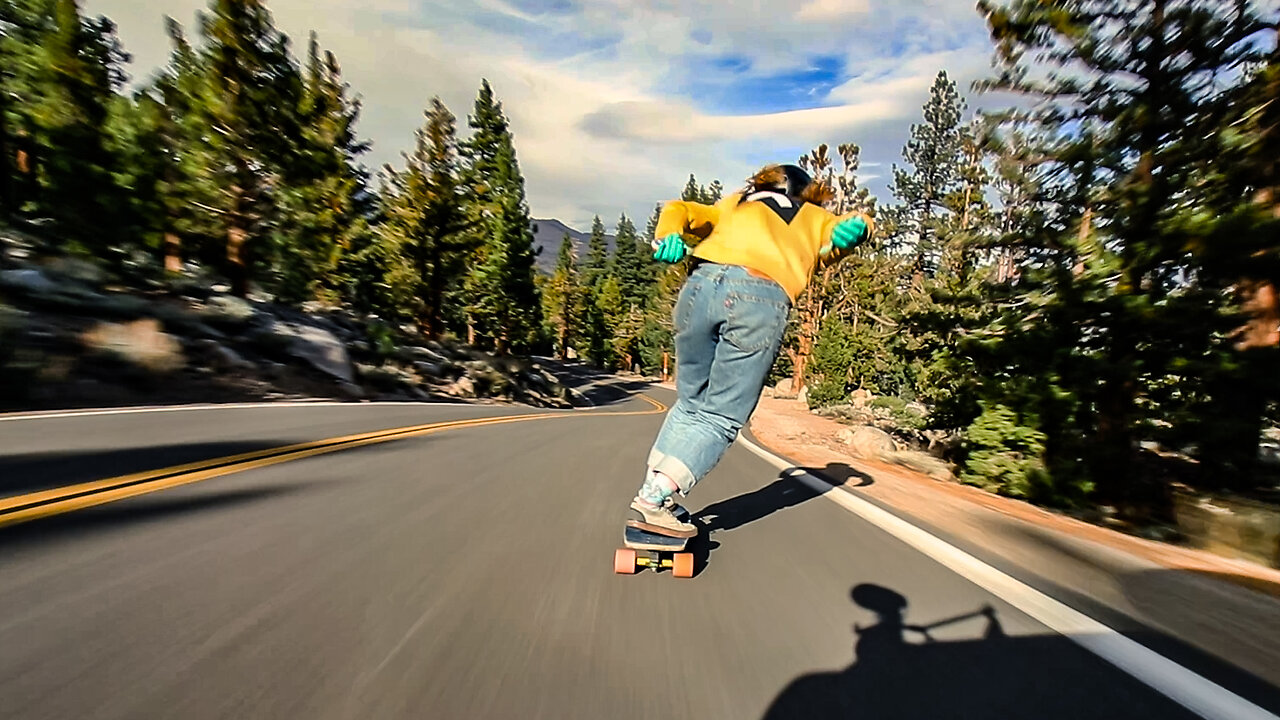 Hot Girl Skates Mountain Road