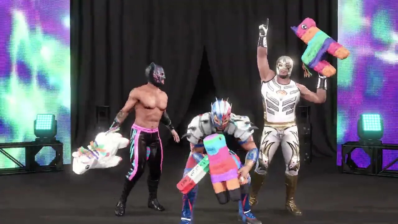 WWE2K22: Lucha House Party 3 Members Full Entrance